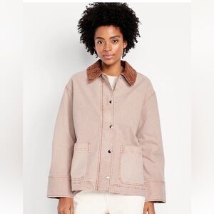 NEW Women's Chore Coat with Brown Collar
